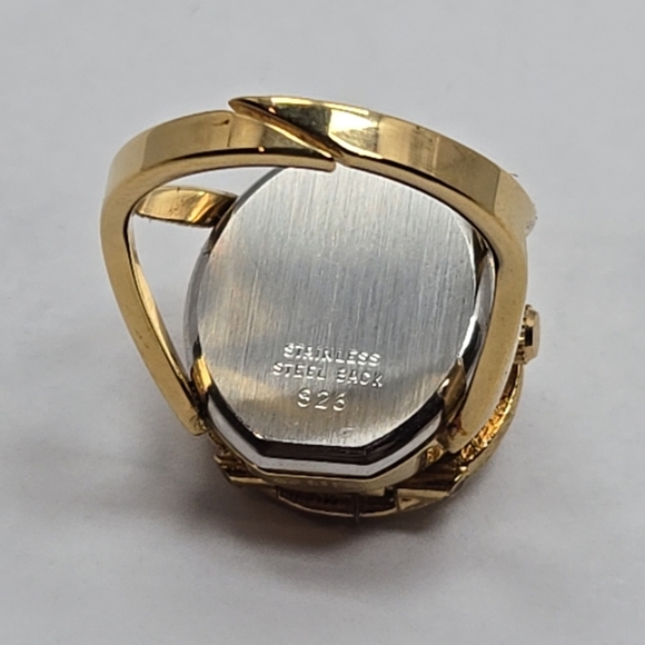 Rare Vintage Bucherer Swiss Ring Quartz Watch Crystals Gold Plated New Battery - Picture 8 of 10